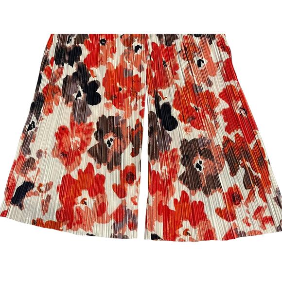 ERIC SIGNATURE HI-RISE, PULL-ON, PLEATED PANTS, WOMENS, M, ORANGE MULTI FLORAL - Picture 7 of 10